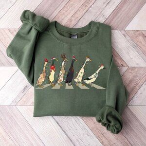 Christmas Ducks Sweatshirt Duck Christmas Funny Animals Christmas Sweatshirt 73